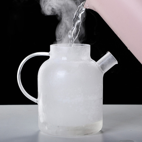 高硼硅玻璃茶壶果汁扎壶 凉水壶明火加热竹盖壶家用冷水壶花茶壶