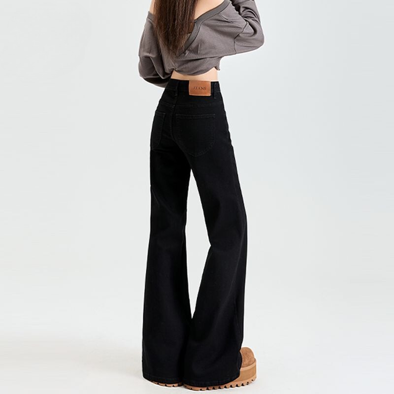 Black Low-Waist Flared Jeans for Women 2026 New Style Petite Loose Wide-Leg Non-Tight Bootcut Pants Black Low-Waist Flared Jeans for Women 2026 New Style Petite Loose Wide-Leg Non-Tight Bootcut Pants