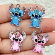 卡通史迪仔星际宝贝DIY饰品配件滴油水晶动物吊坠耳环项链挂件