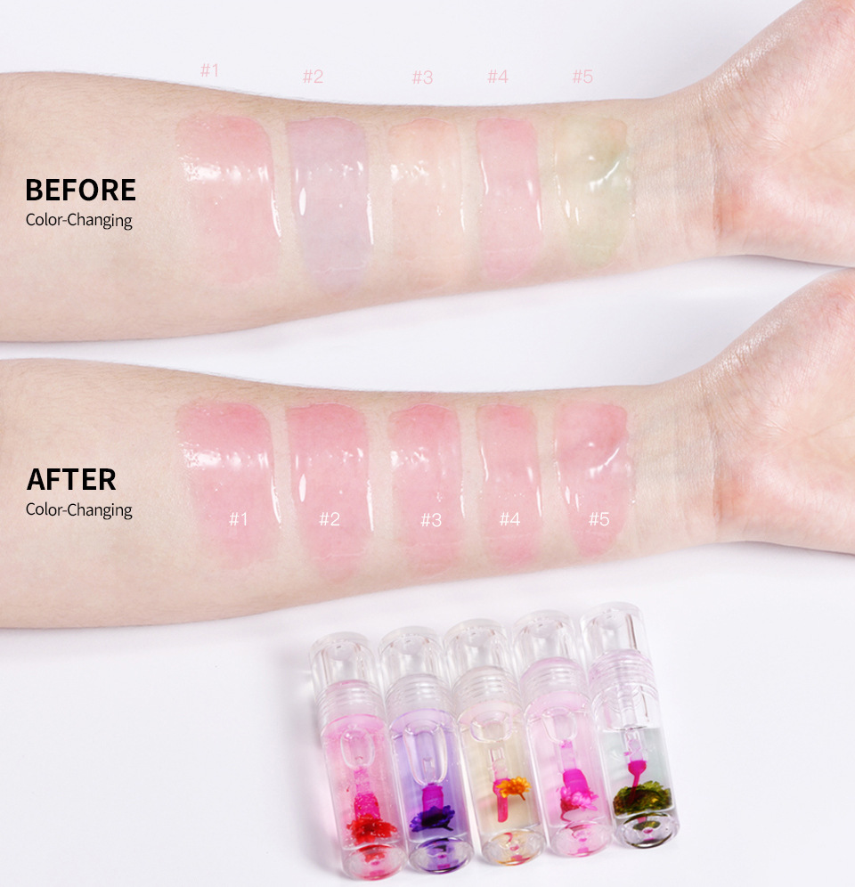 ibcccndc Flower Lip Moisturizer 5-bottle Set Transparent Dudu Lip Gloss undefined