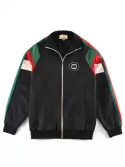 High-Quality 2025g Home Autumn and Winter New American Three-Color Stripesd Laminated Zipper Jacket for Men and Women High-Quality Loose