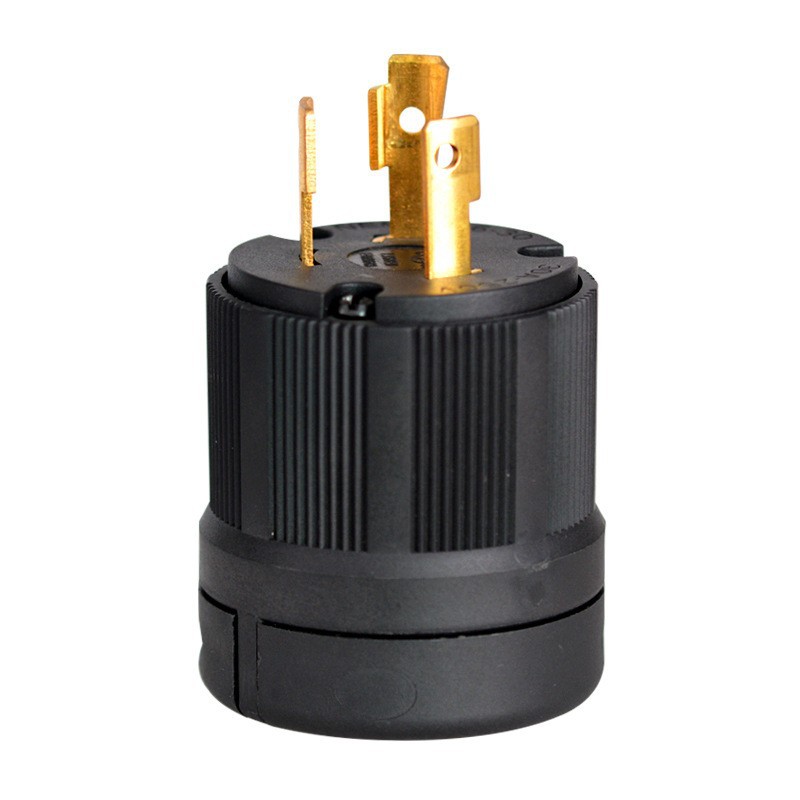 NEMA L6-30P美规插头30A美规防脱落大功率插头美标三脚发电机插头