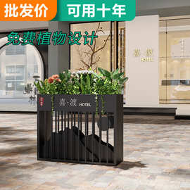户外轻奢庭院ins风金属花箱镂空带轮移动花槽外摆宅家绿植种植箱