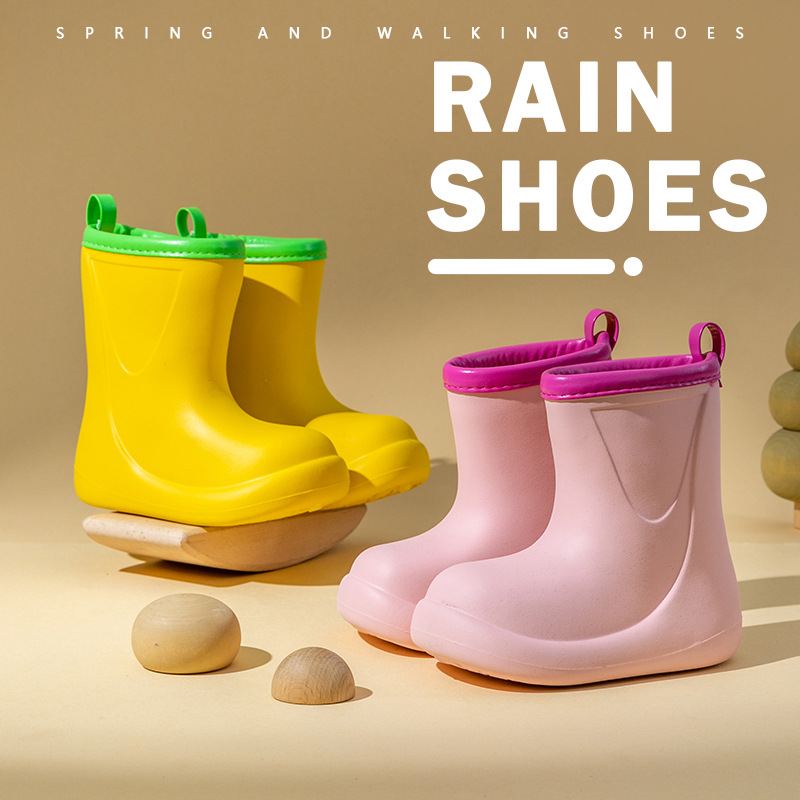 2025 New Kidsren's Rain Boots Boys Summer School Kindergarten Non-Slip Eva Material Baby Rain Boots Girls Water Shoes