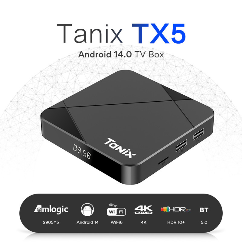 Tanix TX5 set top box S905Y5 Android14 wifi6 4k dual band hd player tvbox