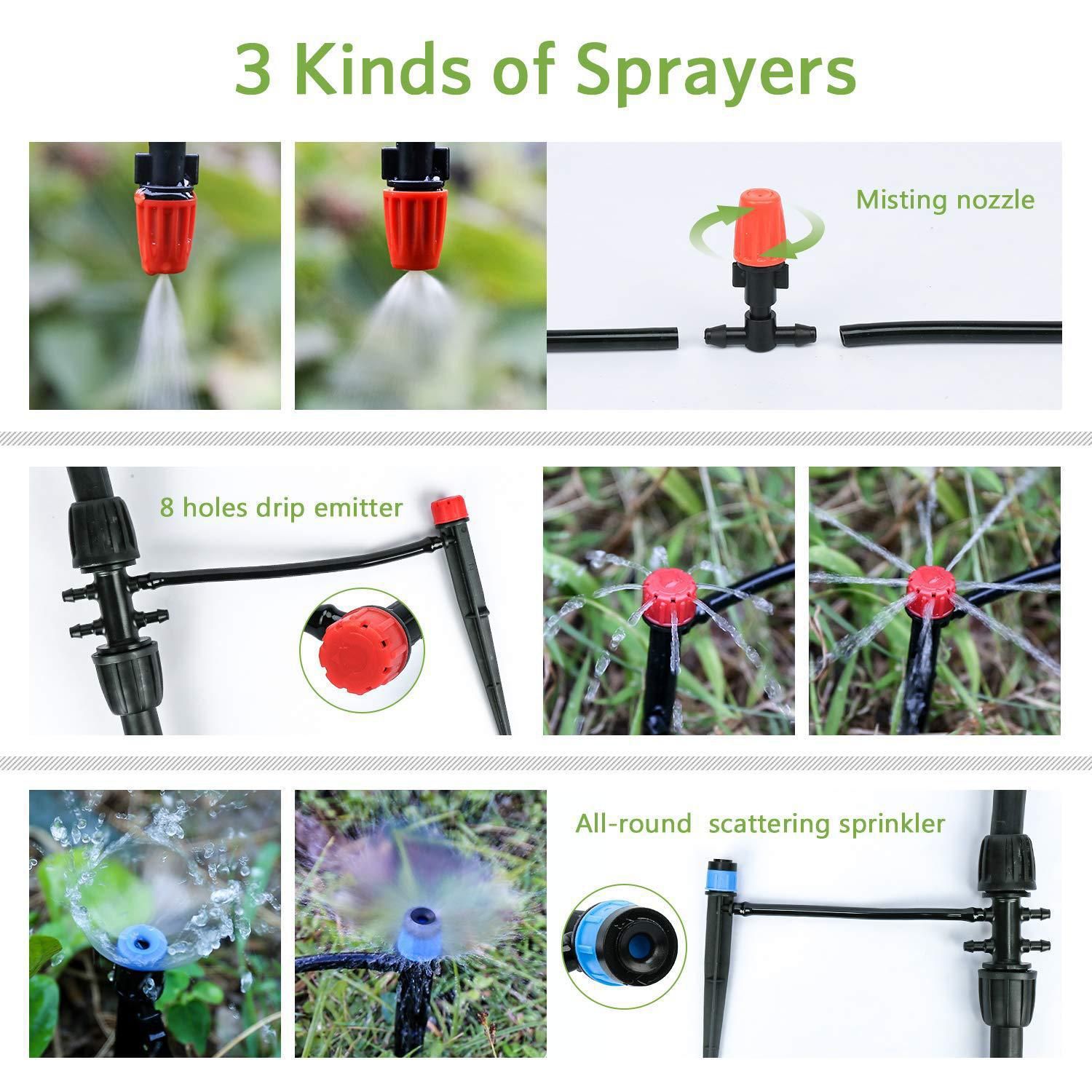 Kit di irrigazione a goccia transfrontaliera per vasi, irrigazione da giardino, raffreddamento atomizzato, irrigazione automatica per giardinaggio._voghion.com
