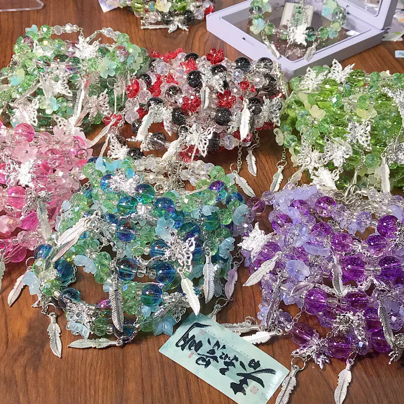 爆款蝴蝶手链春夏新品天然水晶手链甜美小众百搭手饰女厂家直销