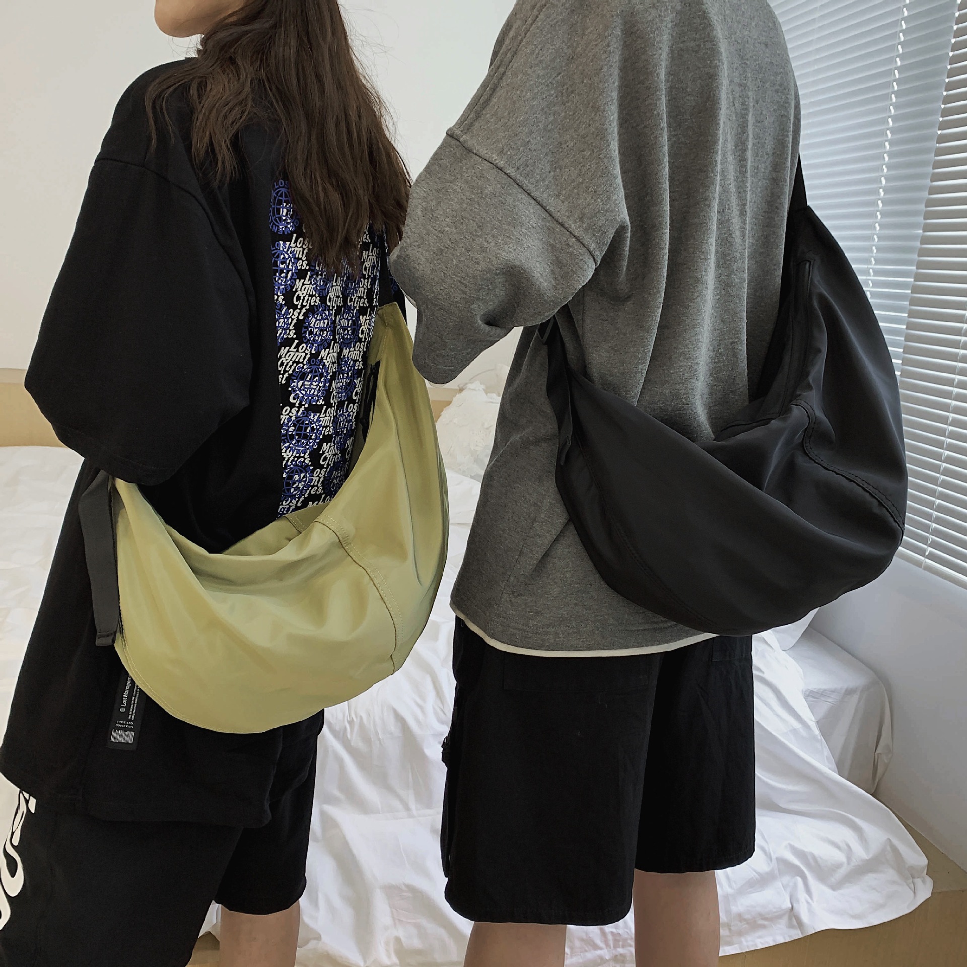 Waterproof nylon shoulder bag