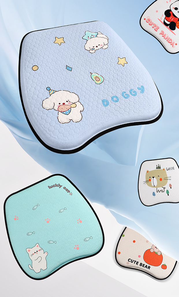 Summer Honeycomb Gel Car Seat Cushion Office Ice Silk Seat Cushion Cartoon Fat Cushion Gel Breathable Seat Cool Cushion