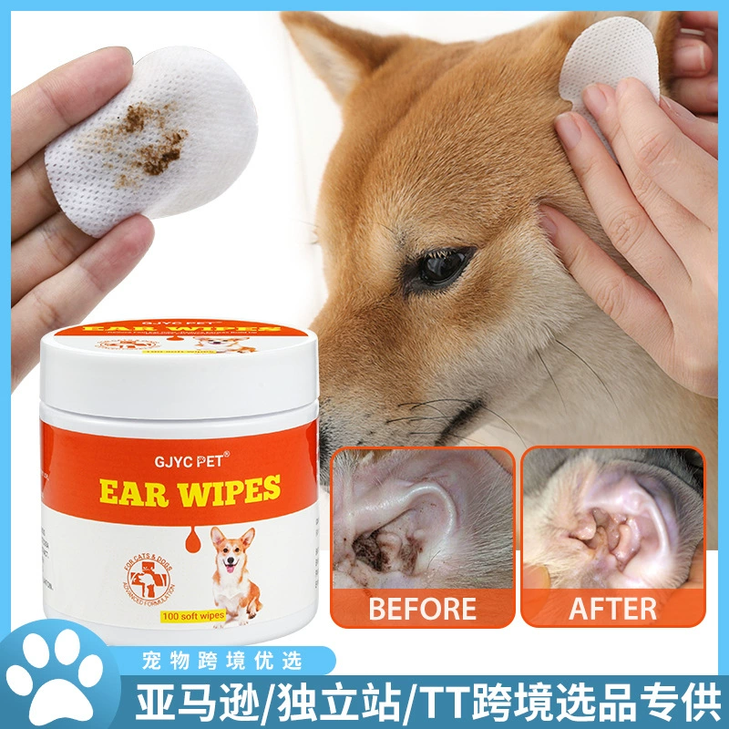 Трансграничные специальные влажные салфетки для домашних животных 100 кошек и собак Салфетки для очистки глаз Салфетки для ушей Tearmark