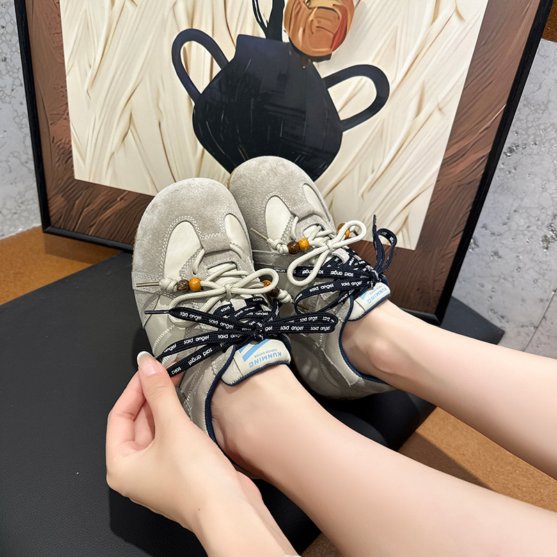 卡皮巴拉鞋头真皮阿甘鞋女2025秋季内增高防滑休闲运动德训鞋潮牌|undefined