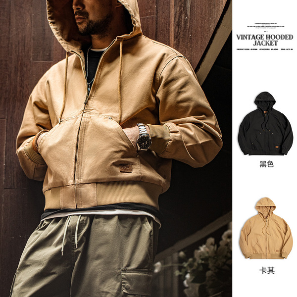 Retro short jacket with hood