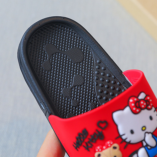 Three Lio Girls Spring and Summer New Kids Red Non-slip Home Indoor Household Cartoon Beach Swimming Pool Slippers