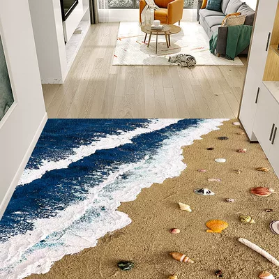Avtomobil döşəmə paspasları — dirt-resistant, easy-to-clean entrance door mat - tidal-beach-square-3050cmleather