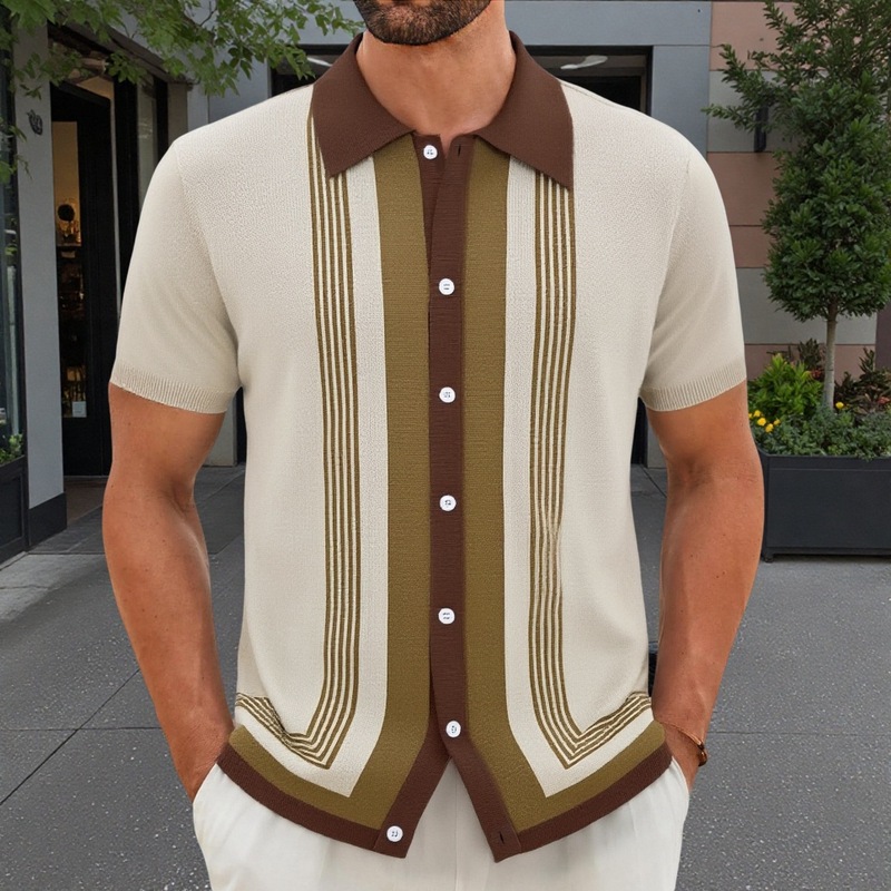 アマゾンの外国貿易のメンズの夏の新型のストライプの襟のニットの半袖のビジネスのpoloのシャツの男性のsy0143|undefined