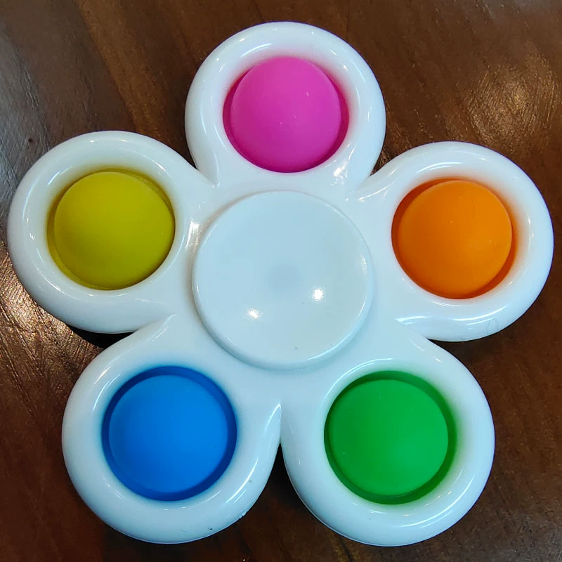 Five-Finger Bubble Gyro Spinner, Pop‑It Fidget Toy, Plastic 12×8×3 cm, Anti‑Stress