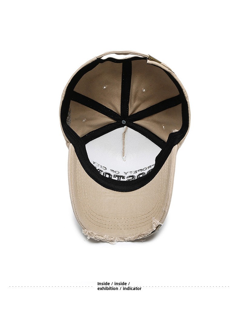 New Style Personalized Ripped Side Letter Cowboy Baseball Hat Soft Top Women's Spring and Summer Casual Cap Sunshade Hat_voghion.com