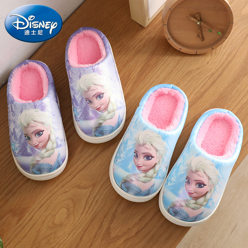 Princess Elsa children's cotton slippers girls frozen home non-slip warm baby girl