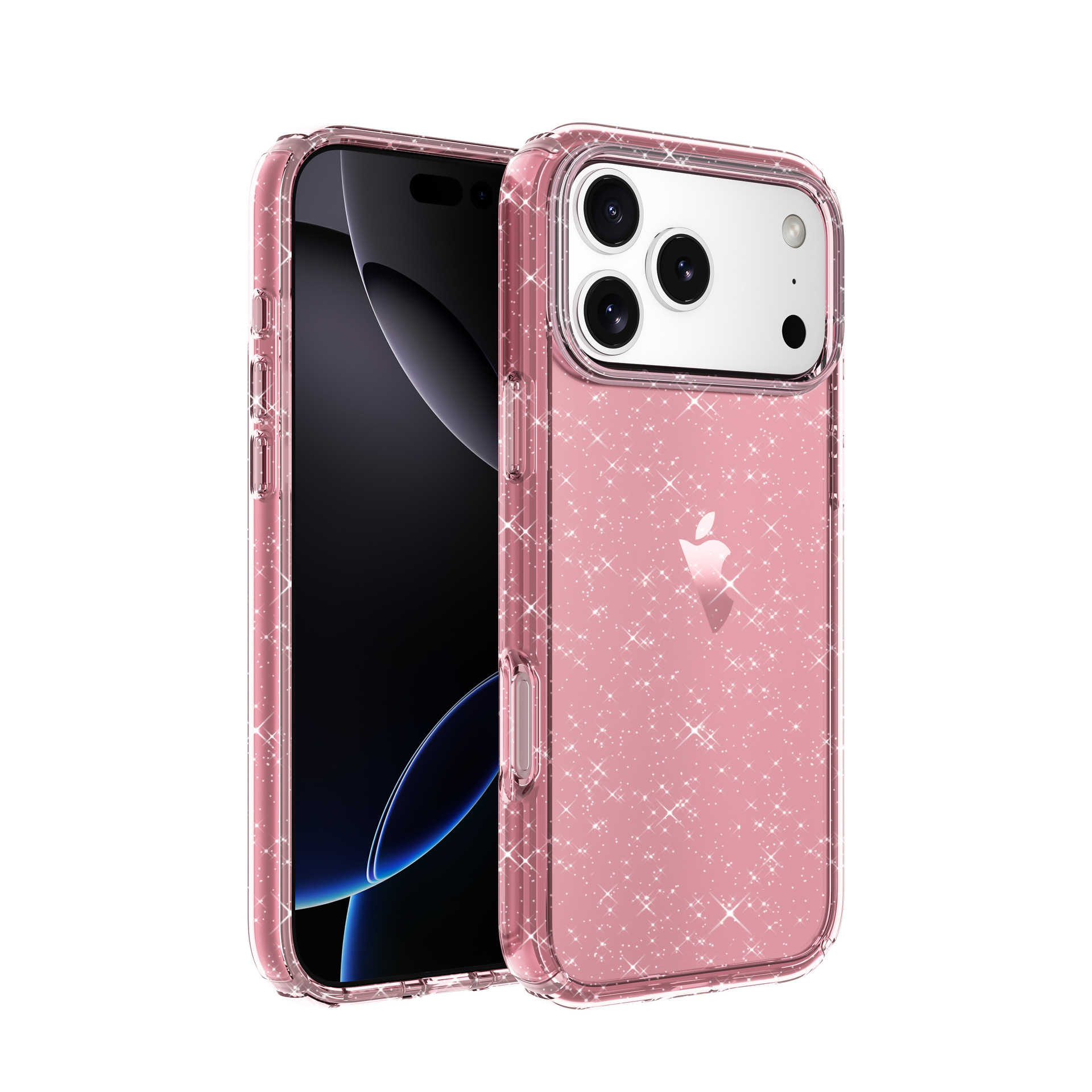 适用防御者终结者苹果iPhone17Promax透明17proAir四角闪粉手机壳