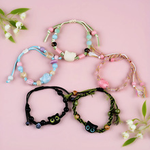 景德镇民族风陶瓷手链小清新猫咪手绳卡通凯蒂手饰景区批发货源