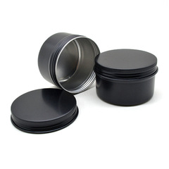 120ml round black aluminum box, scented candle can, soap box, hair wax box, aluminum can