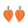 Fashionable metal earrings for leisure heart-shaped