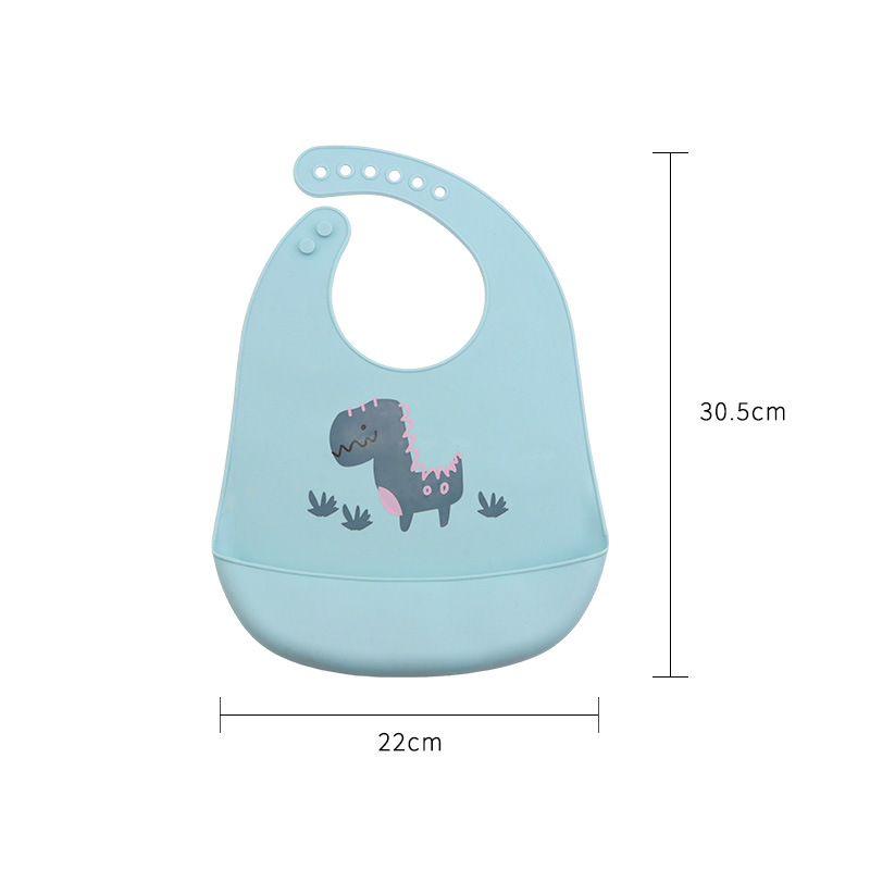 Baberos de silicona transfronterizos para niños, baberos de alimentación para bebés, baberos impermeables ajustables a varios niveles, anti-regurgitación, ajustables.