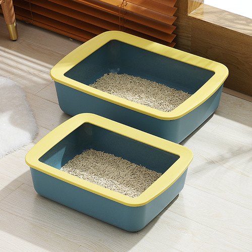 Factory Wholesale Semi-Closed Cat Litter Box Open Cat Cleaning Supplies Large Semi-Closed Cat Toilet Wholesale