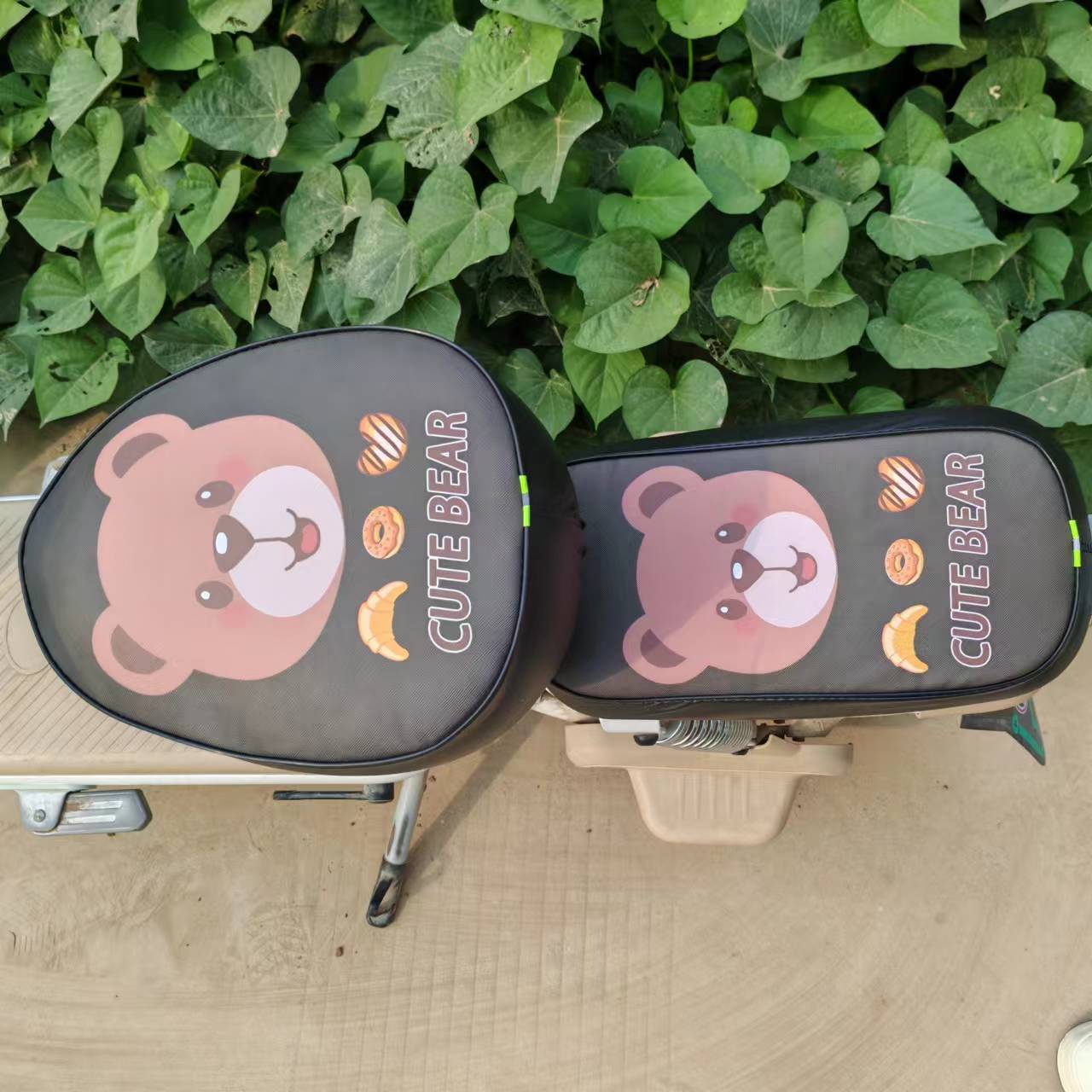 Electric Vehicle Seat Cover Waterproof and Sunproof Leather Cushion Cover for Electric Bicycles, Front and Rear Seats, Small Electric Scooter Trendy Elements