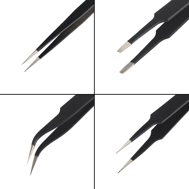 ESD防静电镊子高精细尖嘴直圆头弯头平头不锈钢镊子电子维修夹子