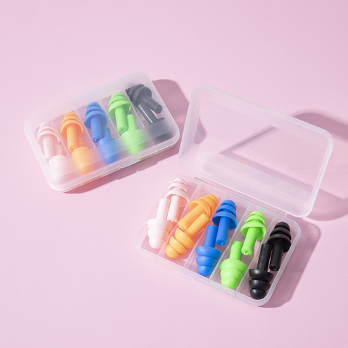 5 pairs of Christmas tree earplugs, noise reduction and anti-snoring sleep earplugs, industrial protective earplugs for learning to swim