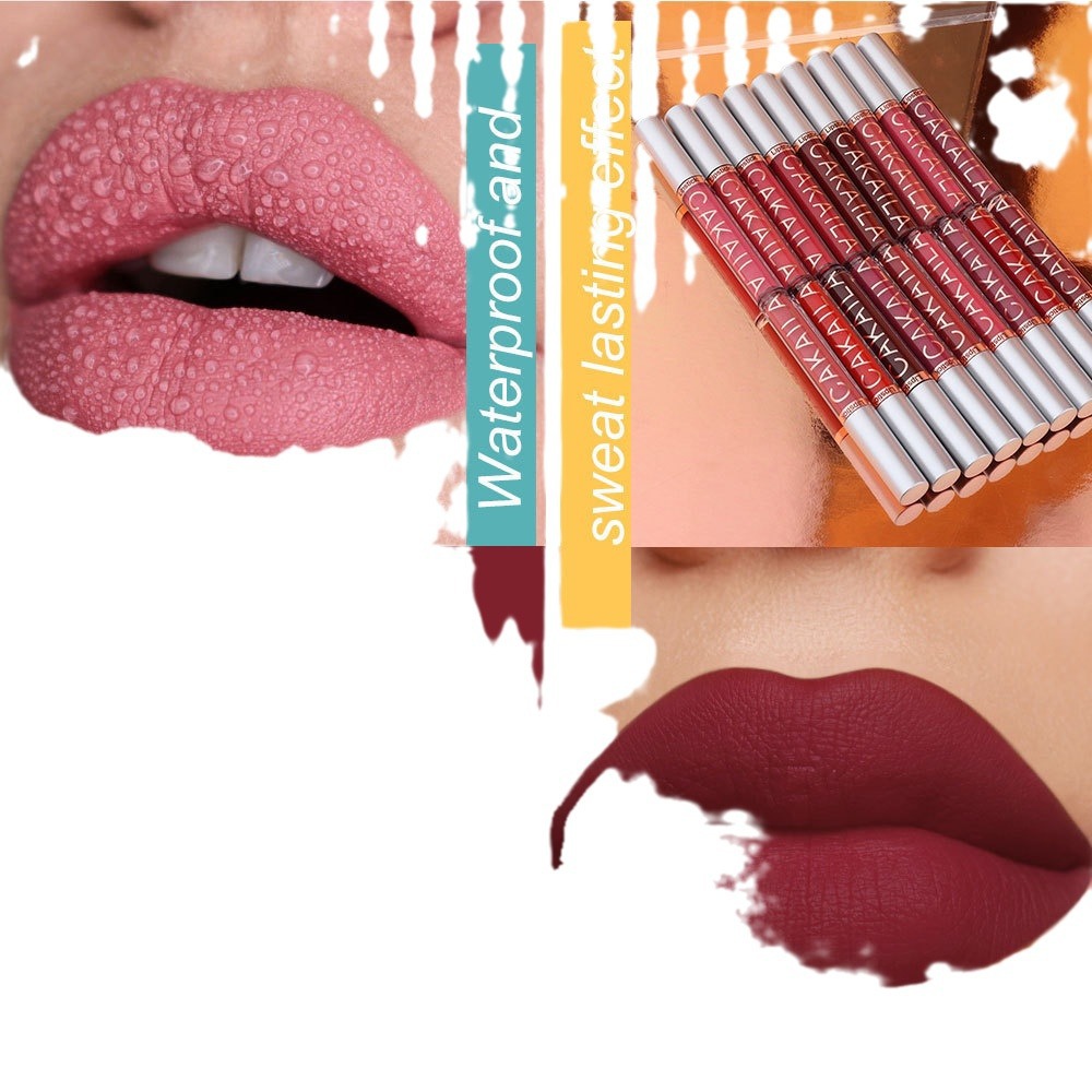 Cross-Border Exclusive CAKAILA 9 Matte Glosses + 1 Lip Oil Set Boxed Lipstick Non-Stick Cup Hot Item_voghion.com