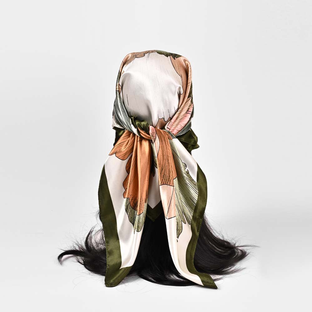 Women's Gender Elegant, Lady Style Women's Elegant Lady Printing Satin Silk Scarf Kerchief