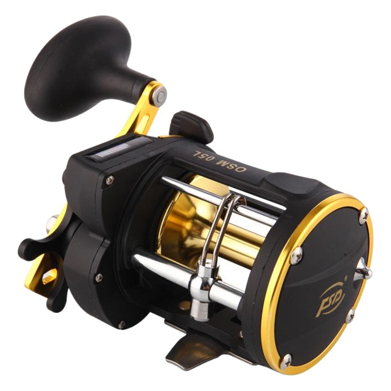 Eaby transfronterizo Pesca del dragón con contador tambor rueda barco pesca rueda de placa de hierro todo el metal pesca en el mar rueda de arrastre carrete de pesca en alta mar