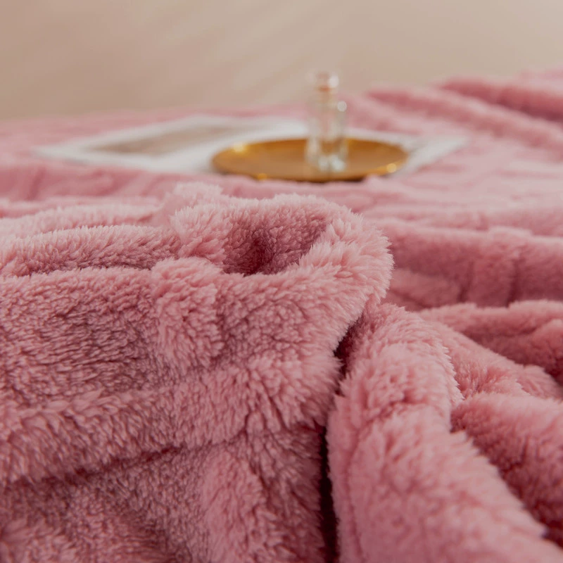 Plush Throw Blanket, increased thickness, simple elegant design, multiple sizes