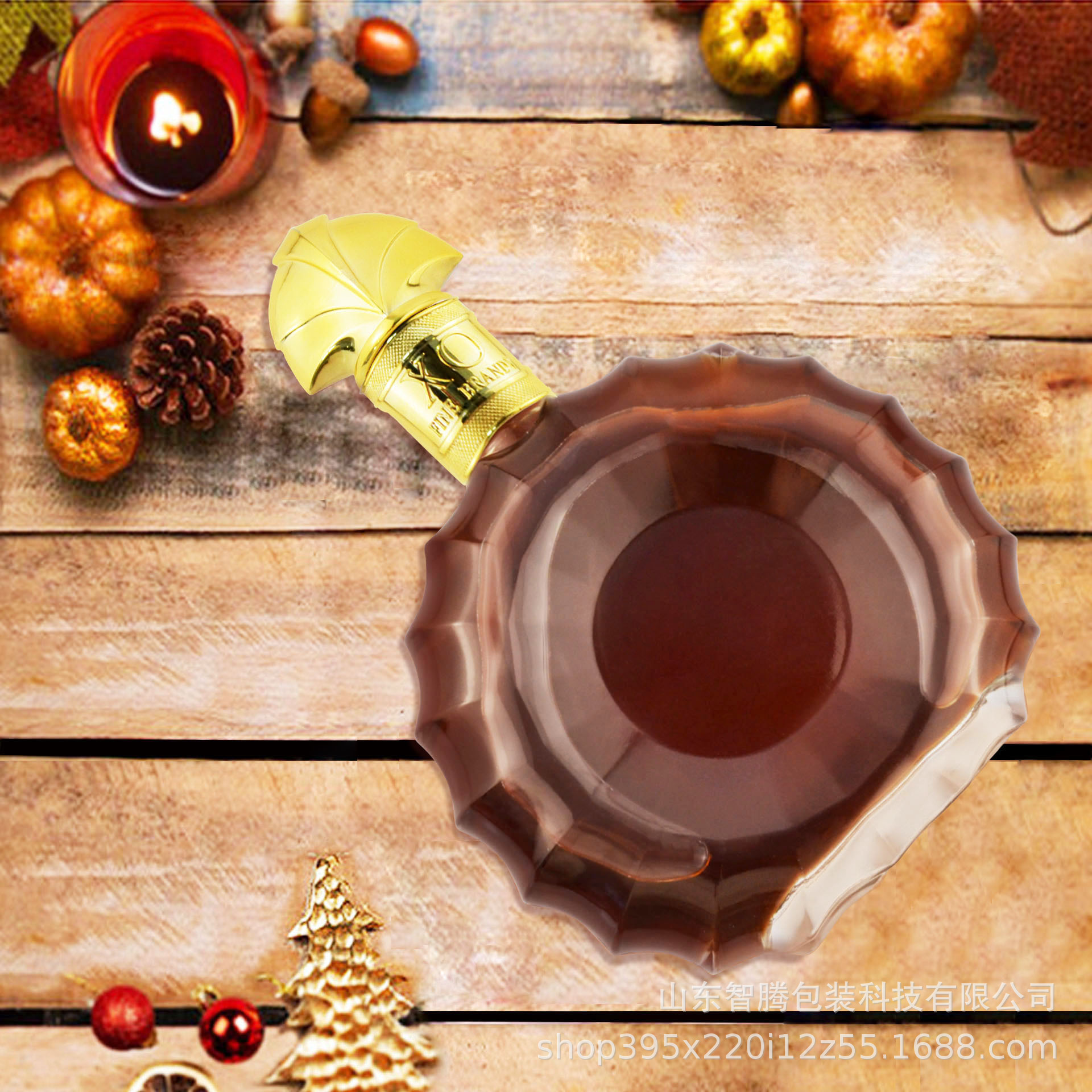 新款威士忌洋酒瓶透明自酿红酒瓶加厚密封空酒瓶XO白兰地酒瓶