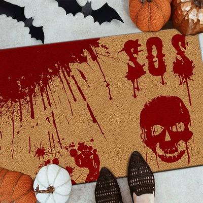 Avtomobil döşəmə paspasları – Pumpkin Head Mat Carpet - rz-bloody-1-40-60cm-skin-friendly-suede