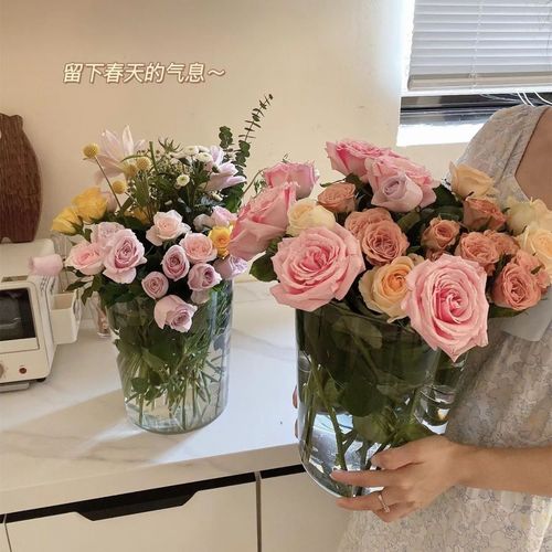 Awakening flower bucket for girls' anniversary, transparent rose, girlfriend's birthday, flowers and flower bucket, daily necessities, department stores and daily necessities.