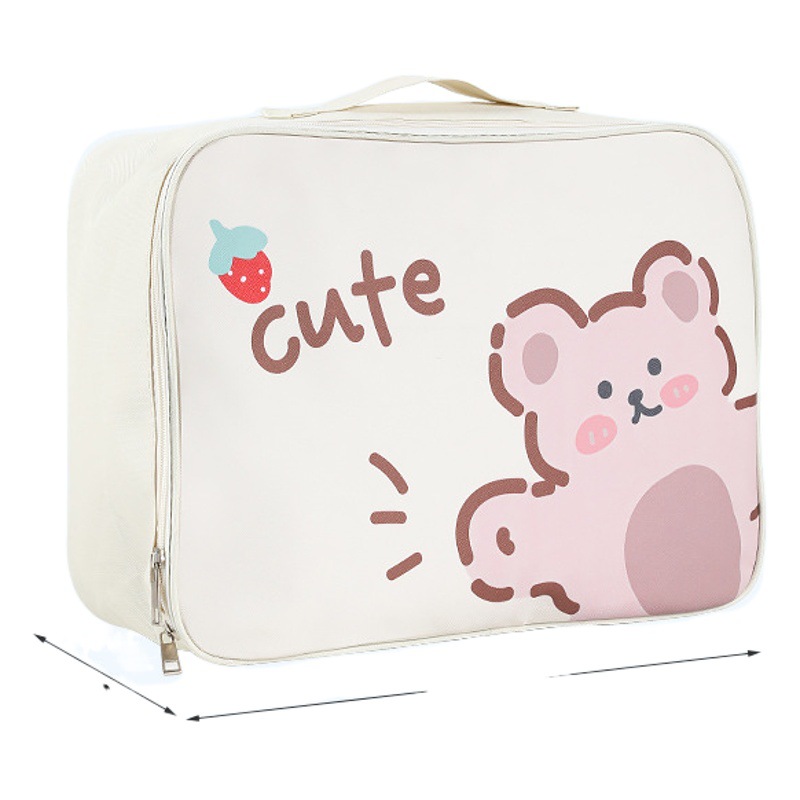 Cartoon Travel Bag Large Capacity Cosmetic Clothing Storage Cute Cartoon Printing Wear-resistant Portable Outdoor Travel Bag