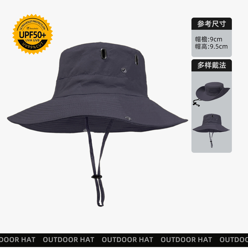 Verano nueva circunferencia de la cabeza grande y delgada impermeable sombrero de protección solar transpirable sombrero de pescador de secado rápido sombrero de pesca al aire libre para hombres al por mayor