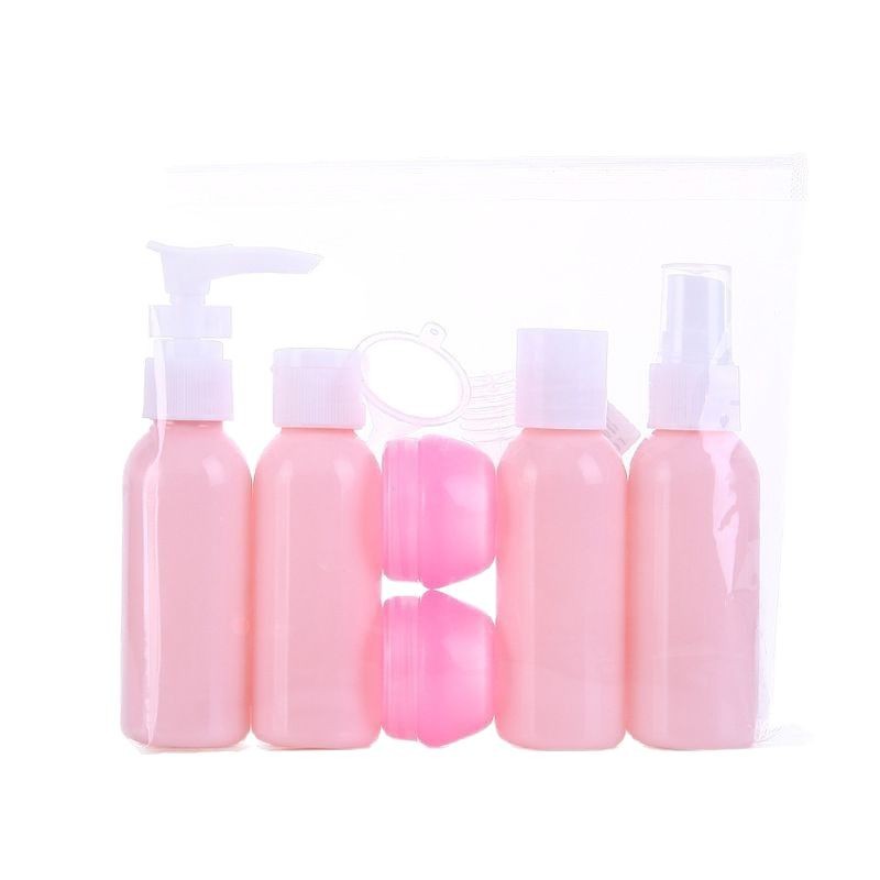 Paquete de cosméticos de viaje, botella pequeña con tapa abatible, botella de vacío de perfume, juego de botellas de spray, juego de 6 piezas