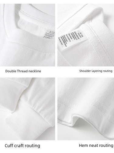 Heavyweight pure cotton 260g crew neck long sleeve t-shirt for women, suitable for spring and winter, loose-fitting top, college style, couple set, base layer shirt