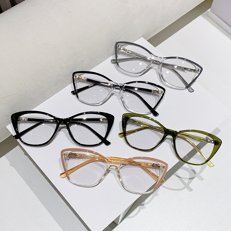 Ojos de gato transfronterizos fotosensibles a la decoloración anteojos antiluz azul de alta calidad, gafas de moda, marco de gafas, gafas de miopía image 5
