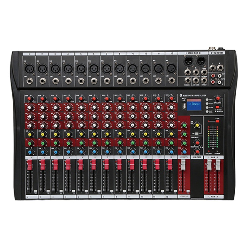 Mezclador profesional 6/8/12/16 etapa carretera banda de conferencia rendimiento pequeño portátil USB con Bluetooth Monitor DJ