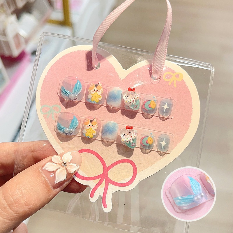 Niños parches de uñas super lindas chicas lindas usan pegatinas de dibujos animados de uñas seguras desmontables parches de uñas al por mayor image 38