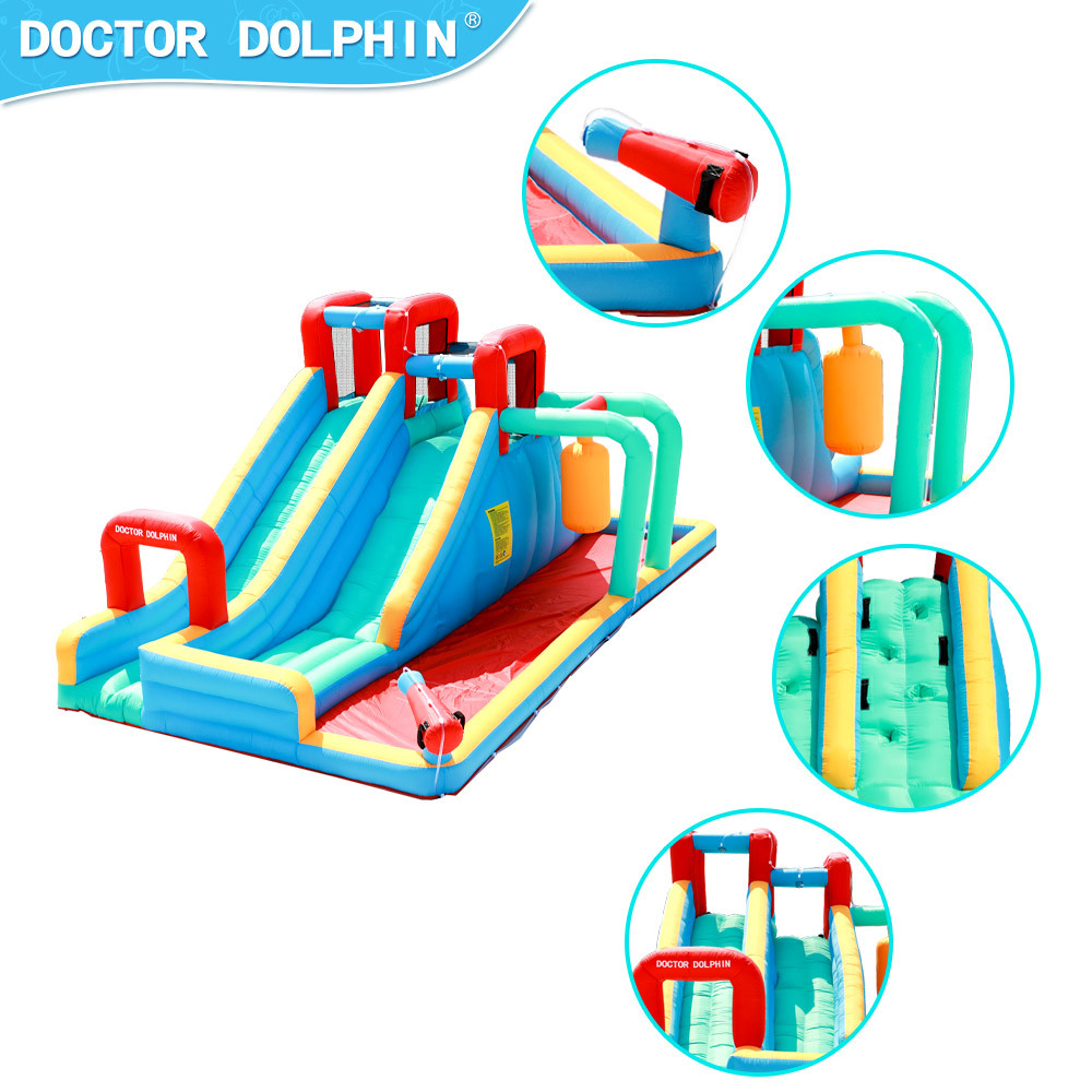 Doctor dolphin | Diapositiva inflable del hogar del castillo inflable con el pequeño parque del agua de los niños del tobogán acuático