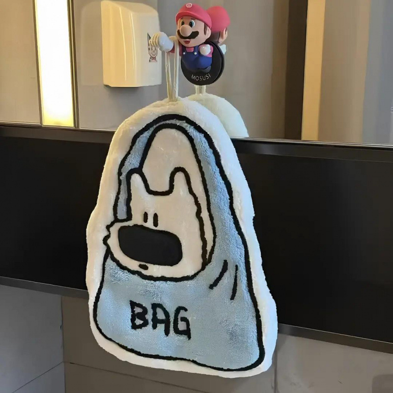 Household bathroom wall-mounted hand towel, absorbent, cute cartoon puppy hand towel, wall-mounted absorbent towel Household bathroom wall-mounted hand towel, absorbent, cute cartoon puppy hand towel, wall-mounted absorbent towel