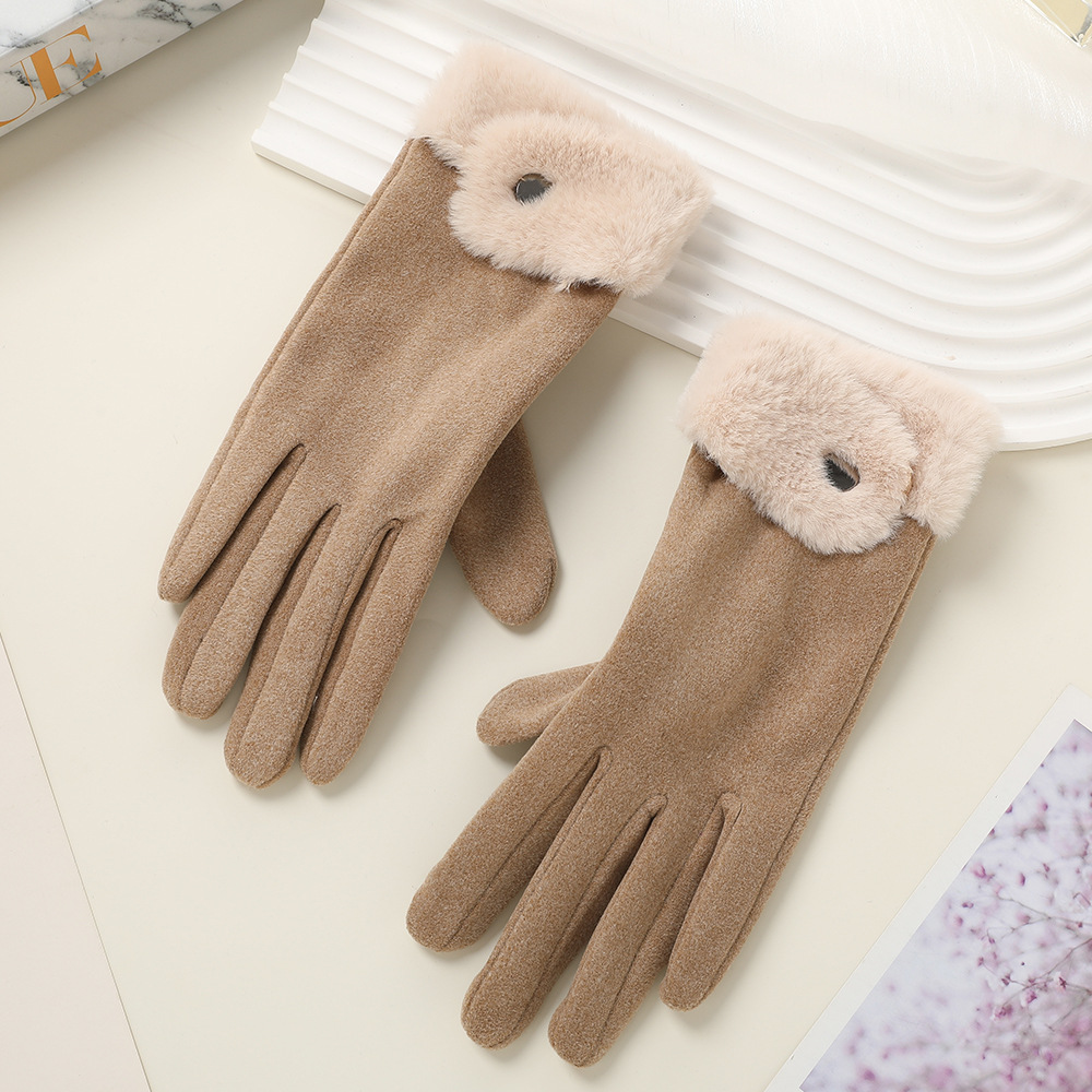 Guantes cálidos de invierno para mujeres, guantes táctiles a prueba de viento para montar al aire libre.