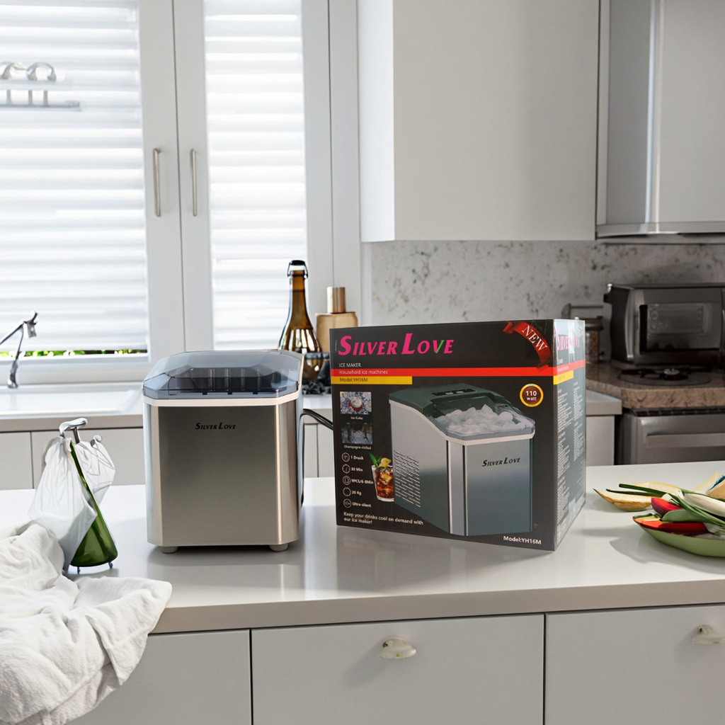 SILVER LOVE transfronterizo máquina de hielo portátil mini mini automática para el hogar