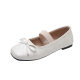 White Retro French Shallow Mouth Flat Shoes Women's 2024 New Summer Ballet Style Dress Mary Jane Women's Shoes
